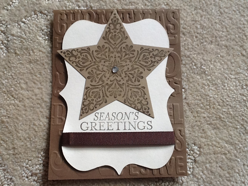 Merry and bright Christmas season's greetings card kit of 6 made w/ Stampin' Up