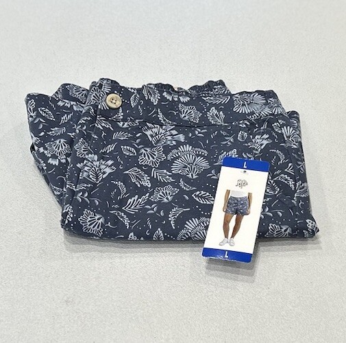 Jachs Girlfriend Women's Stretch Satin Chino Shorts, Blue, Size L