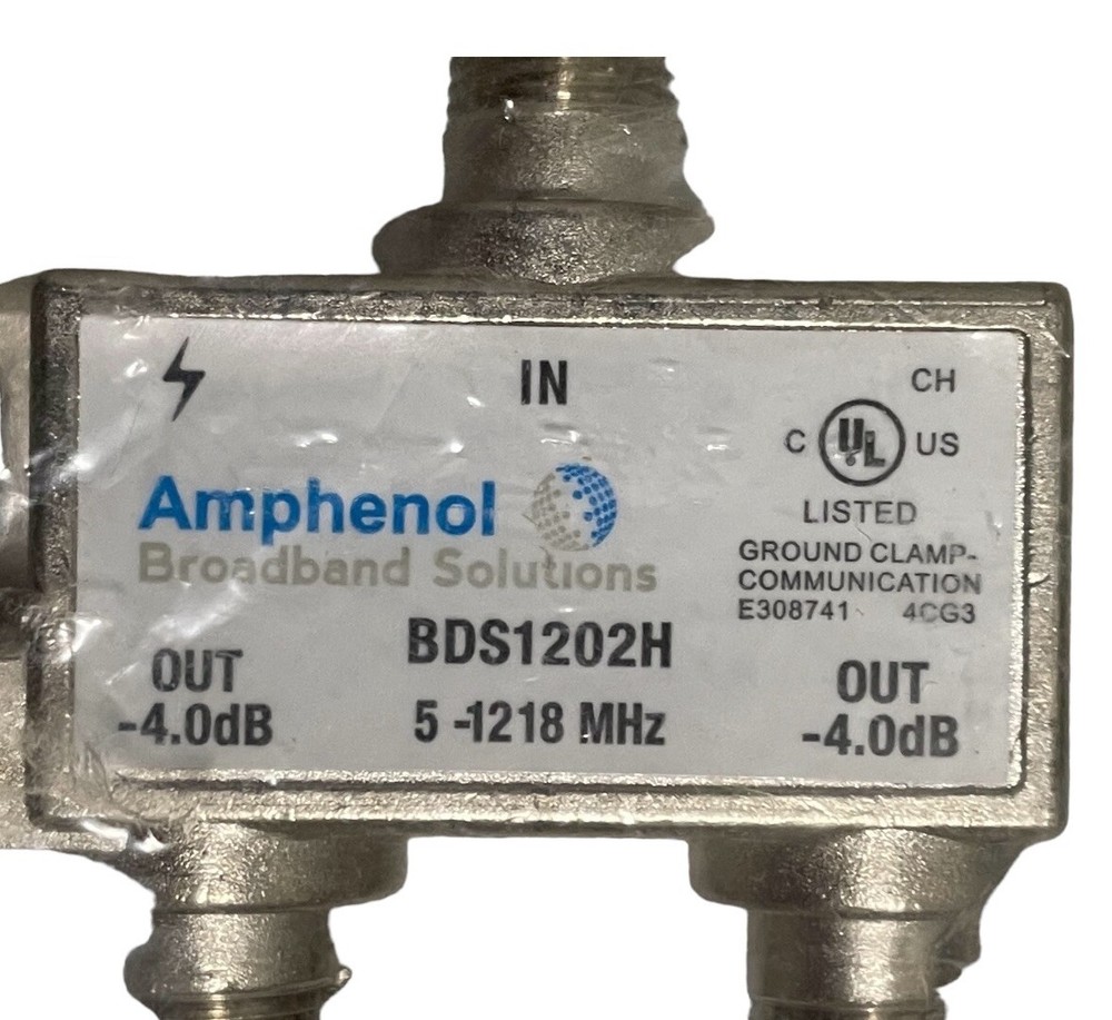 NIB Amphenol Broadband Digital High Performance Coax Cable Splitter 2Way BDS120H