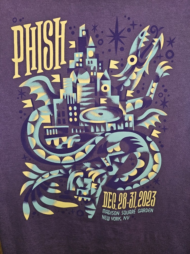 Phish 2023 Madison Square Garden NYC Xl Mens Purple Short Sleeve Graphic Tshirt