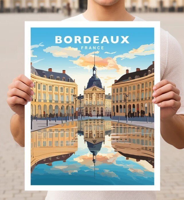 Bordeaux France Travel Wall Art Poster Print