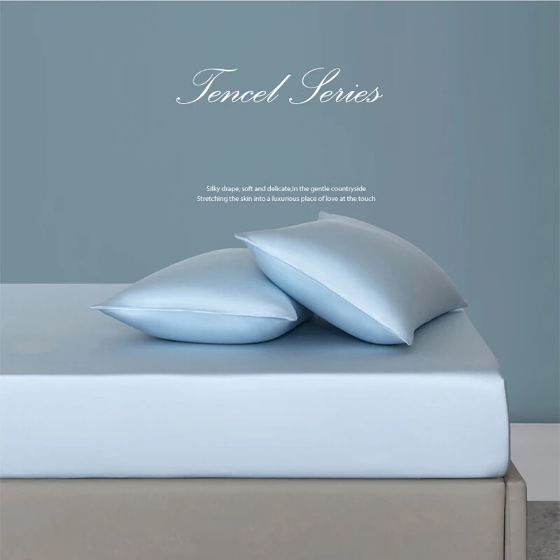 Silky Tencel Fitted Sheet with Elastic Band in Solid Colors