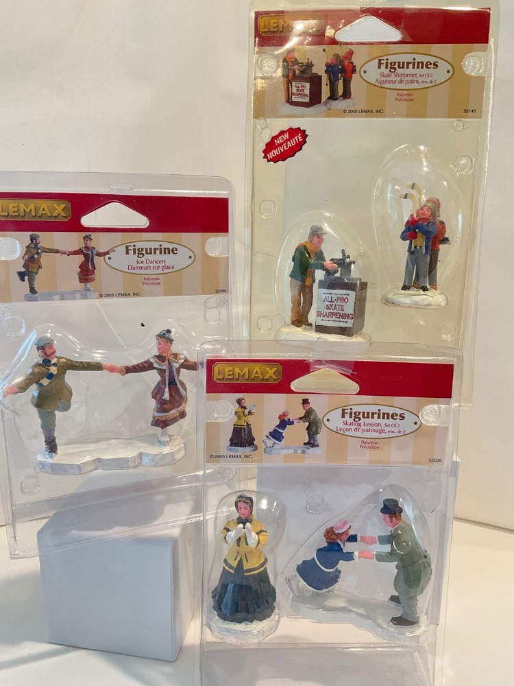 Lemax 2005 Christmas Village Skating Theme Figurines 52095 52036 52145