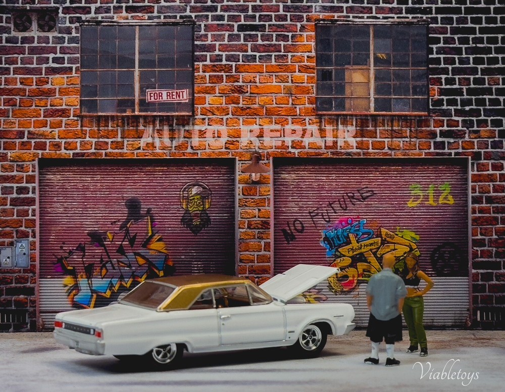 1/64 Scale Paper Pop Up Diorama Photo Prop Display For Diecast Vehicles Handmade