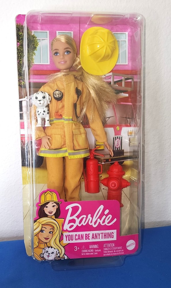 Barbie You Can Be Anything Firefighter Career Doll, New With Accessories