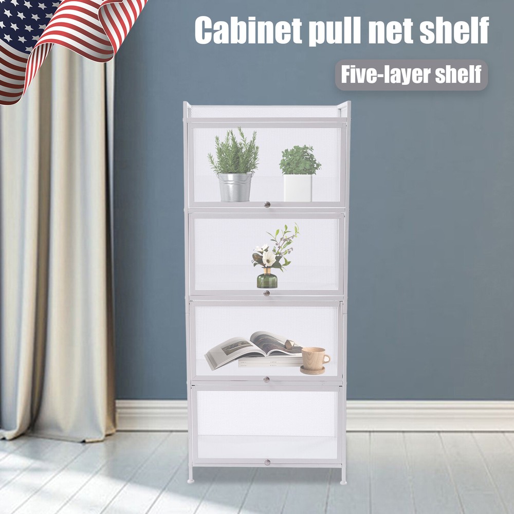 Kitchen Sideboard Storage Cabinet with 4 Open Shelves