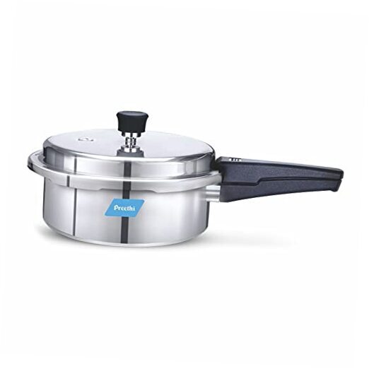 Induction Base Outer Lid Aluminium Pressure Cooker, 2 Litres, Silver