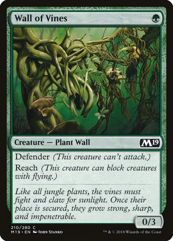 Wall of Vines 210 Core Set 2019 M19 MTG Magic the Gathering Card