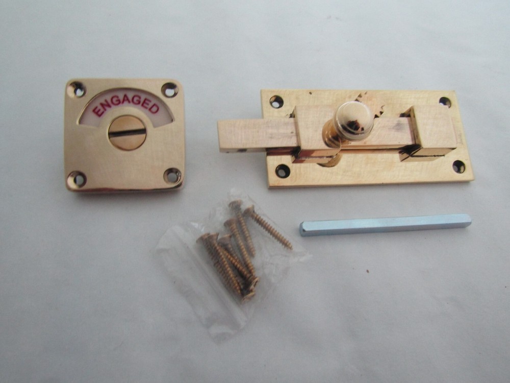Victorian Bathroom Indicator Bolt Vacant Engaged Privacy WC Toilet Door Lock