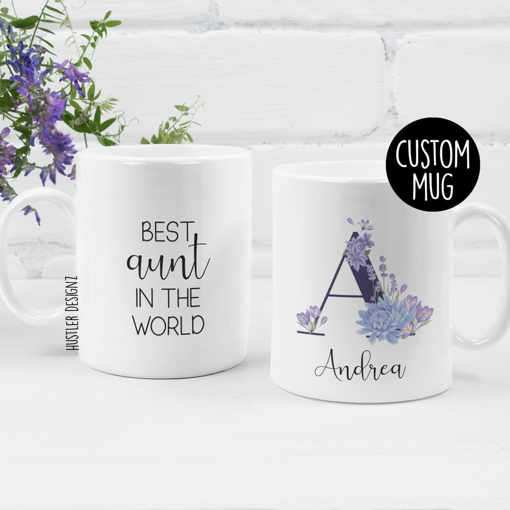 Aunt Monogram Mug Monogram Mug Personalized Initial Mug For Aunt Gift For Aunt