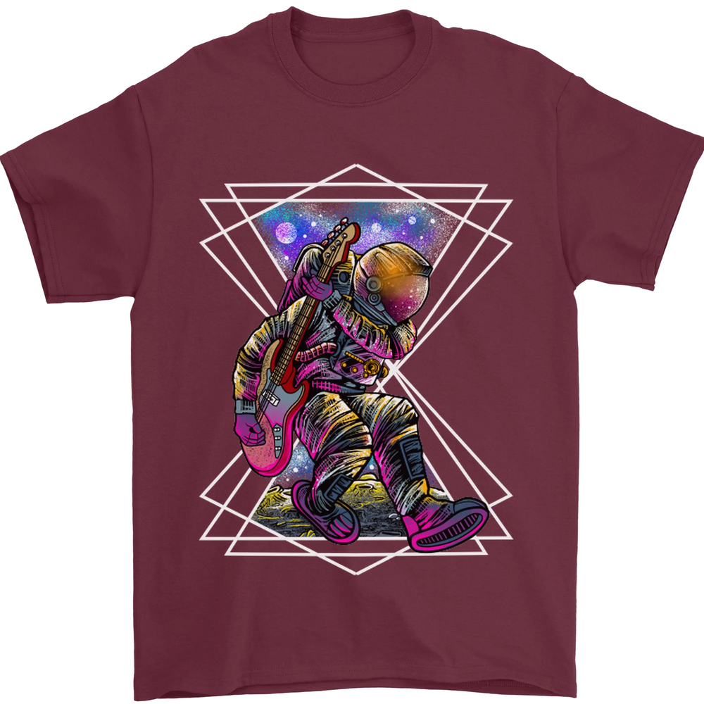 An Astronaut Playing a Guitar Guitarist Mens T-Shirt 100% Cotton