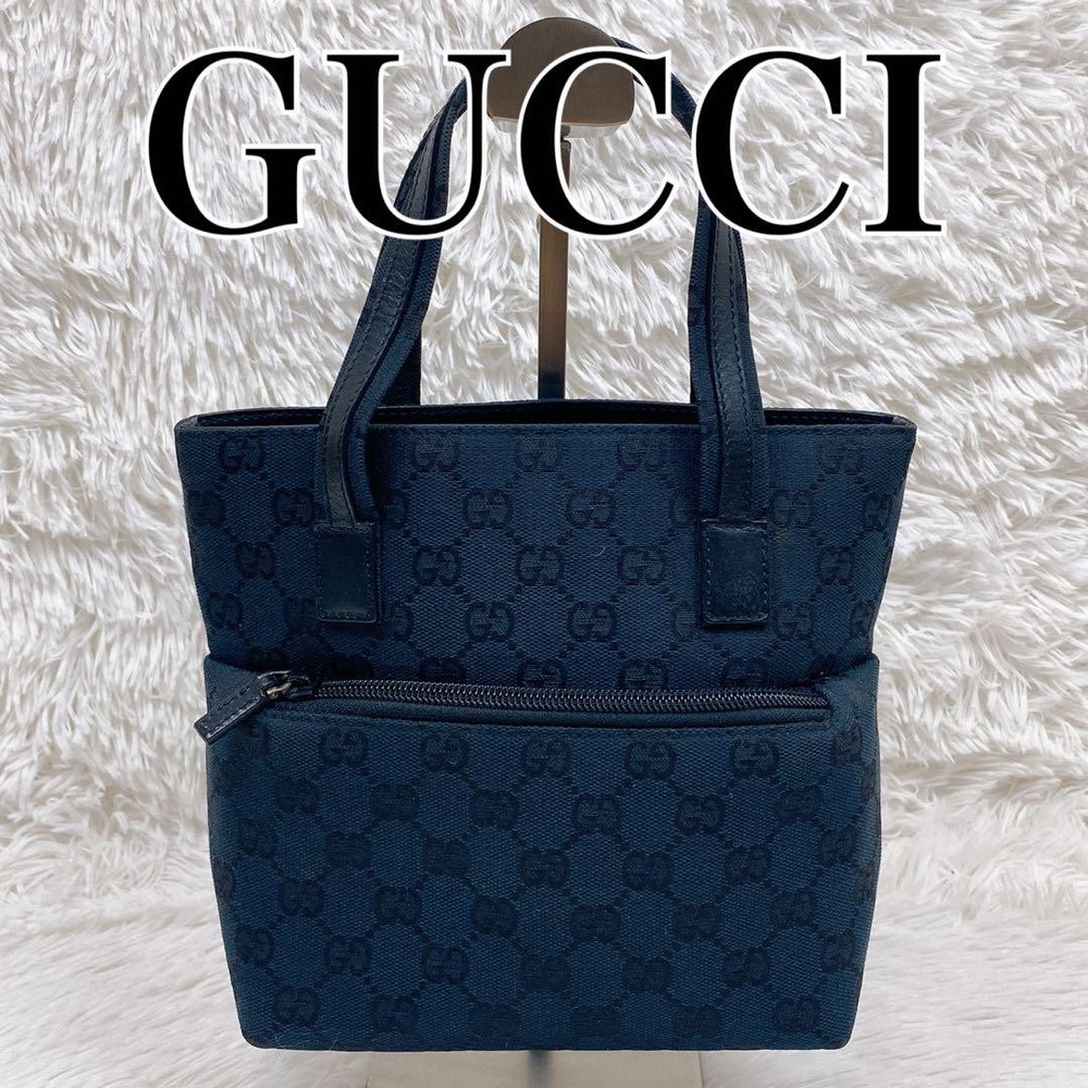 GUCCI GG Canvas Tote Bag Black Authentic G07142069