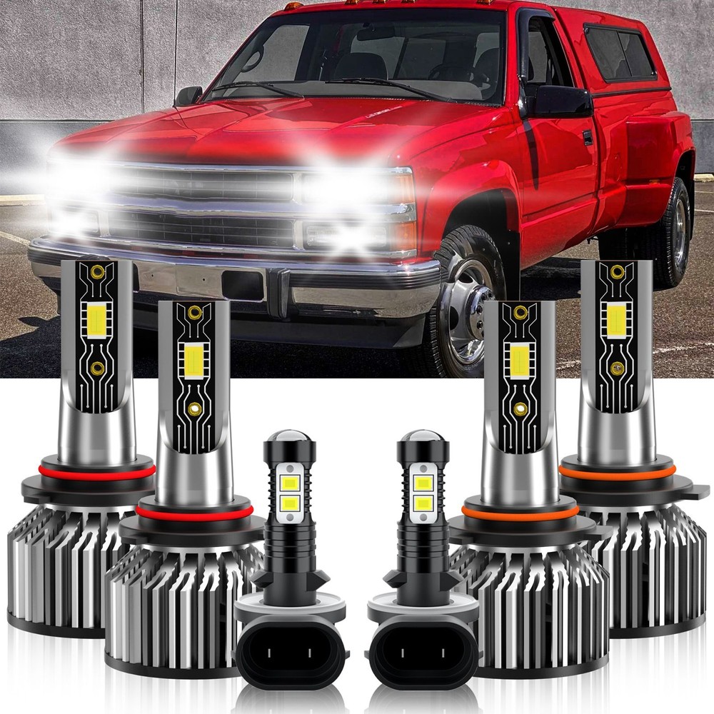 For Chevrolet C2500 1999-2000 9005+9006+881 LED Headlight+Fog Light Bulbs Combo