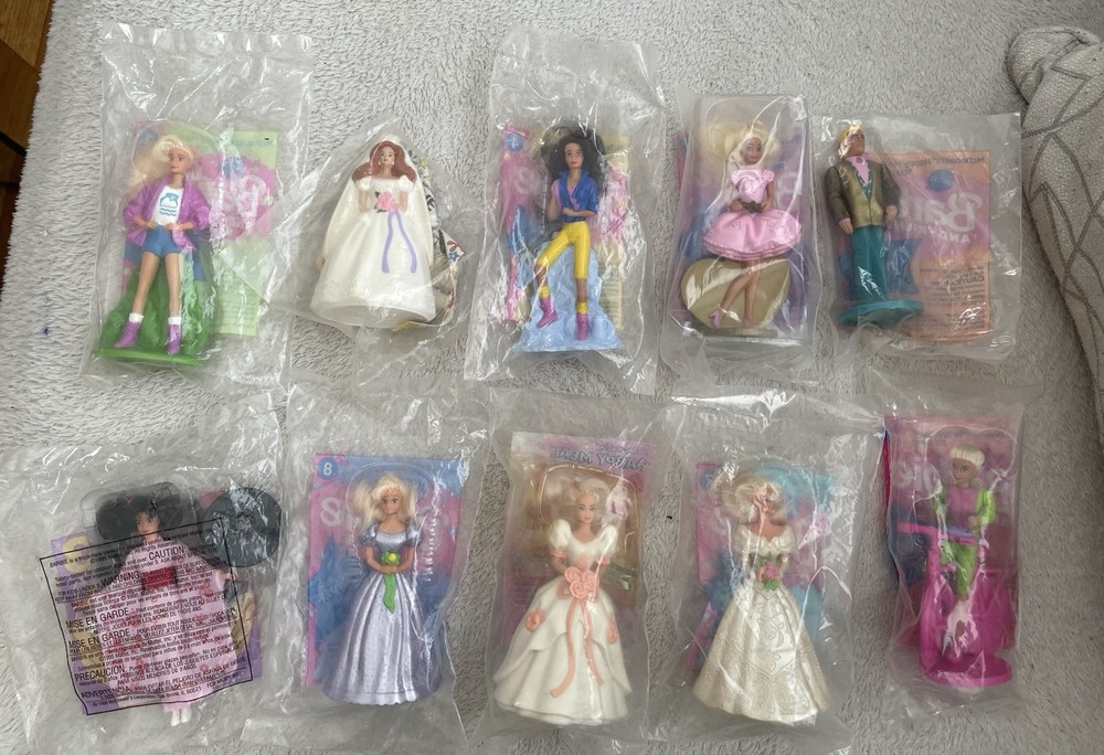 New Vintage McDonald's 90's Barbie Dolls Happy Meal Toys Lot 