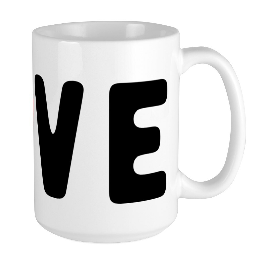 CafePress Puppy Love Mugs Coffee Mug, Large 15 oz. White Coffee Cup (1914036982)