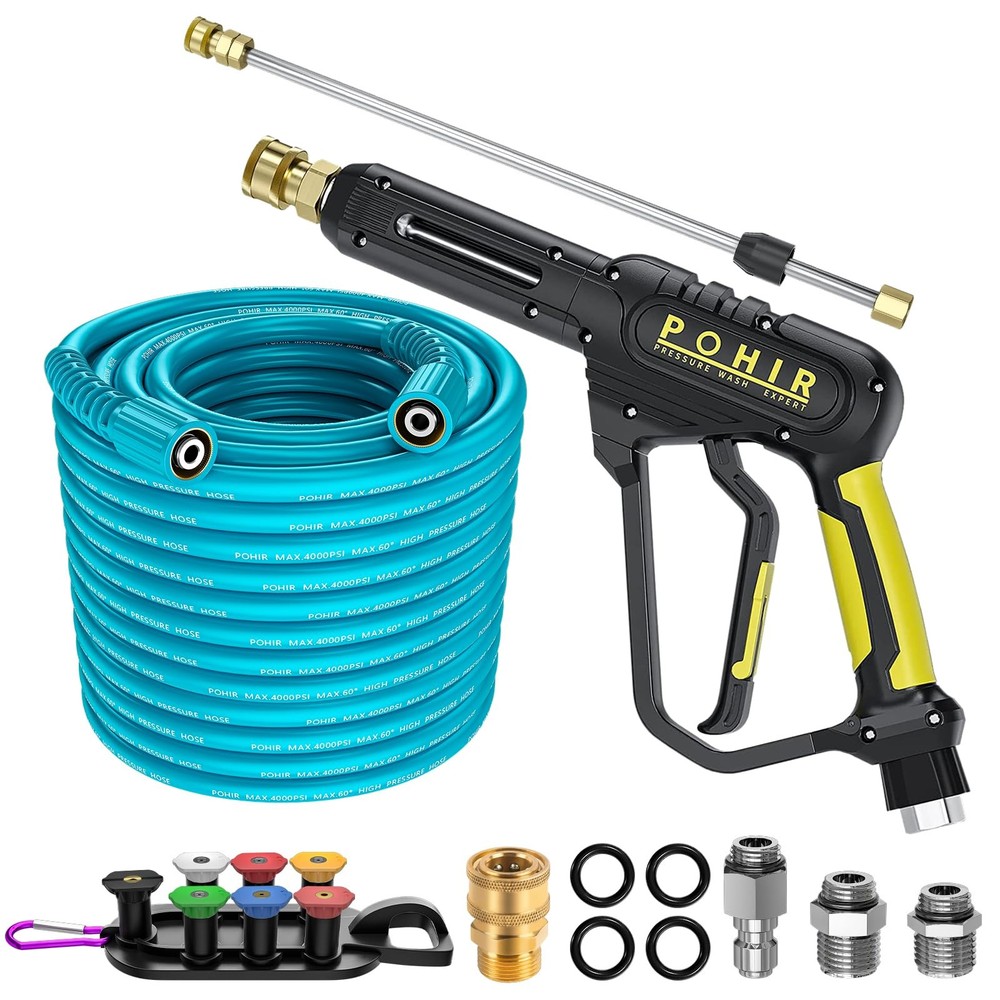3600PSI Pressure Washer Gun with 50ft Hose and 15in Extension Wand