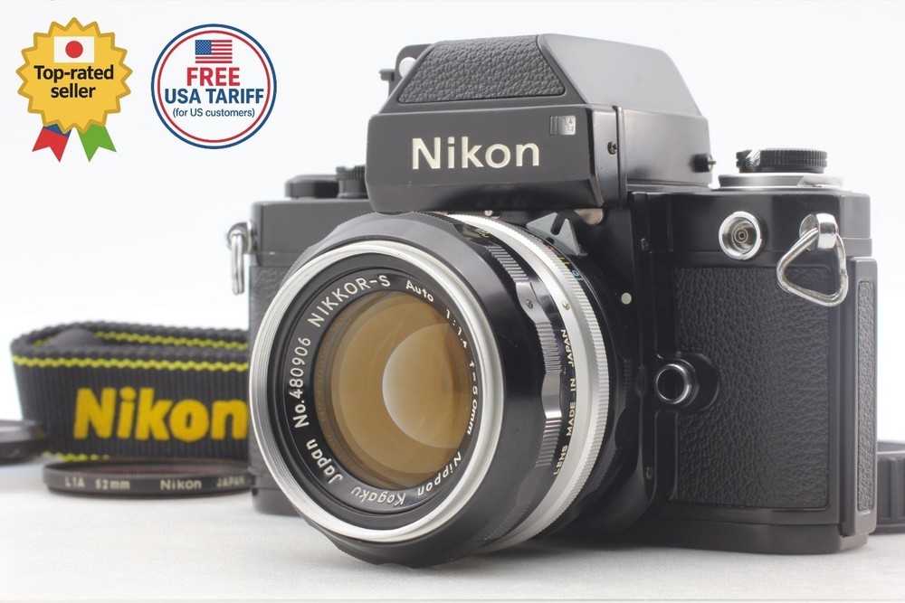 [N MINT ++ ] Nikon F2 Photomic Black DP-1 Film Camera 50mm F/1.4 Lens From JAPAN
