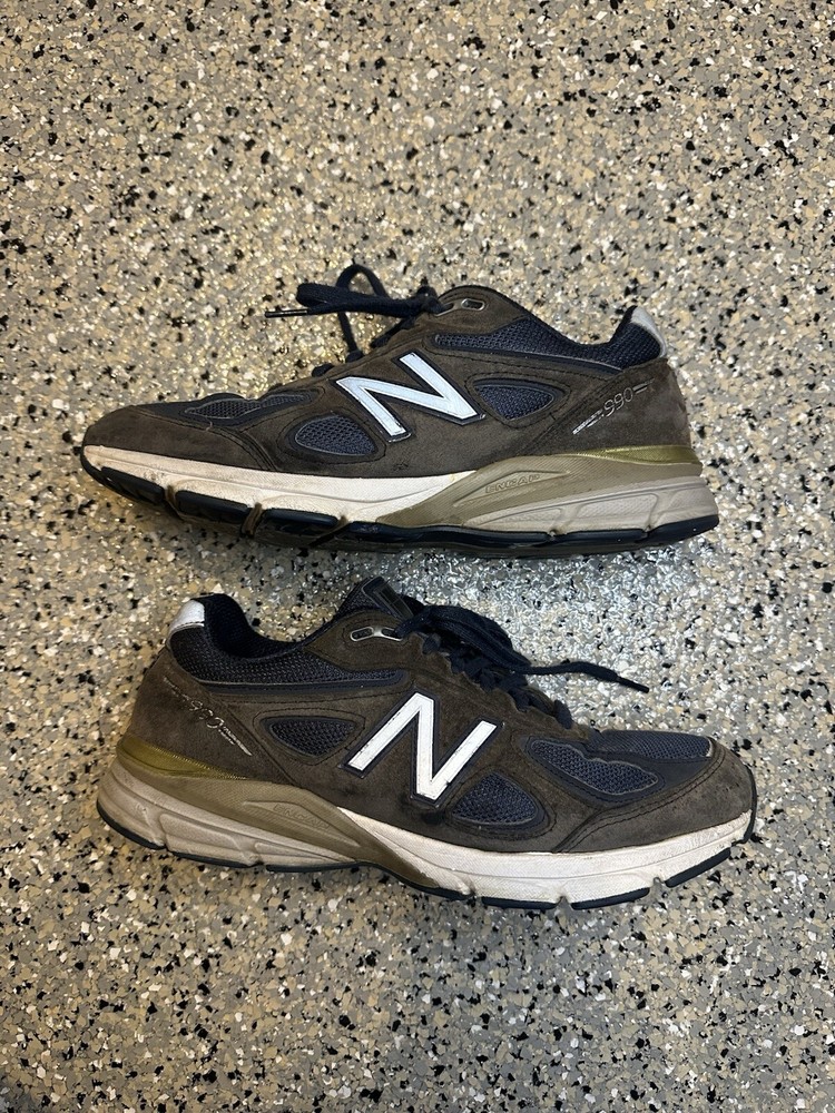 New Balance 990v4 Navy Blue Made In USA Running Shoes M990NV4 Men's Size 9