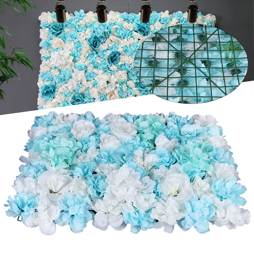 12 Pcs Artificial Silk Rose Flower Wall Panel Wedding Valentine's Backdrop Decor