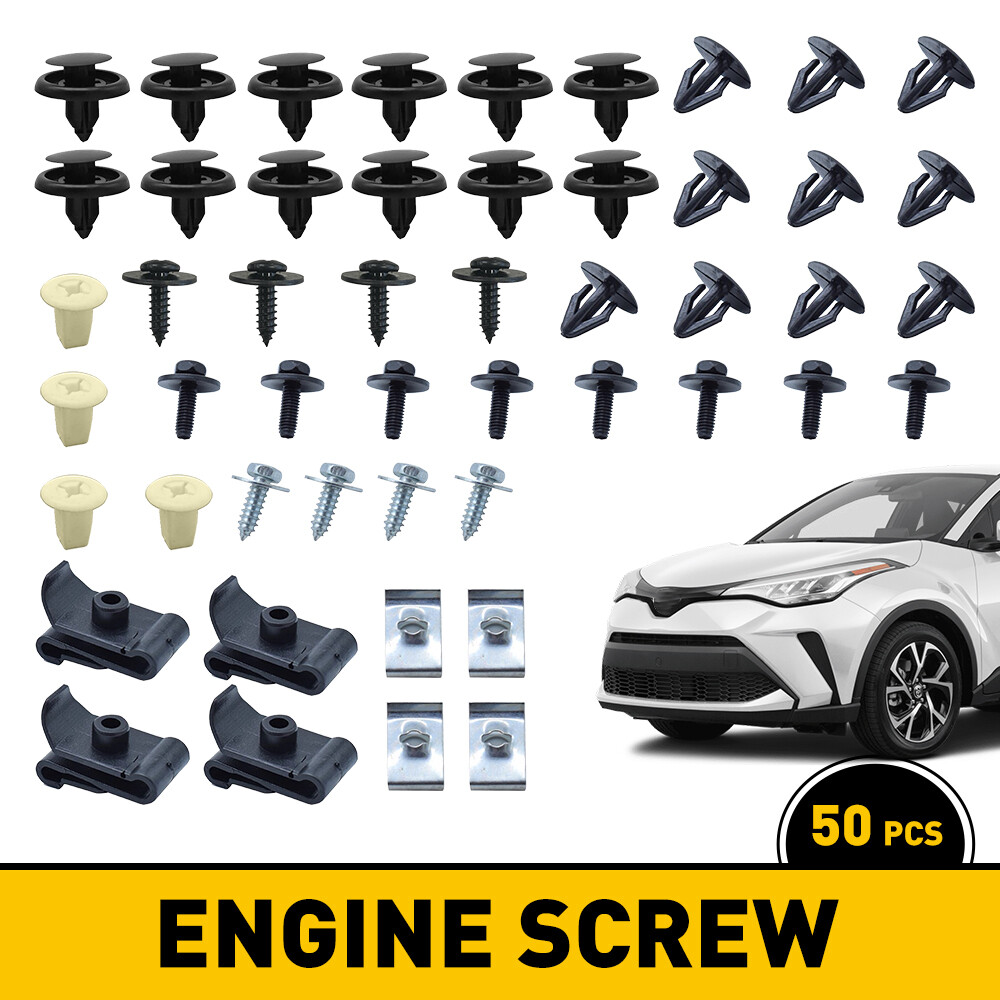 50PC Under Engine Cover Clips Underbody Mudguard Shield Screws for Toyota Lexus