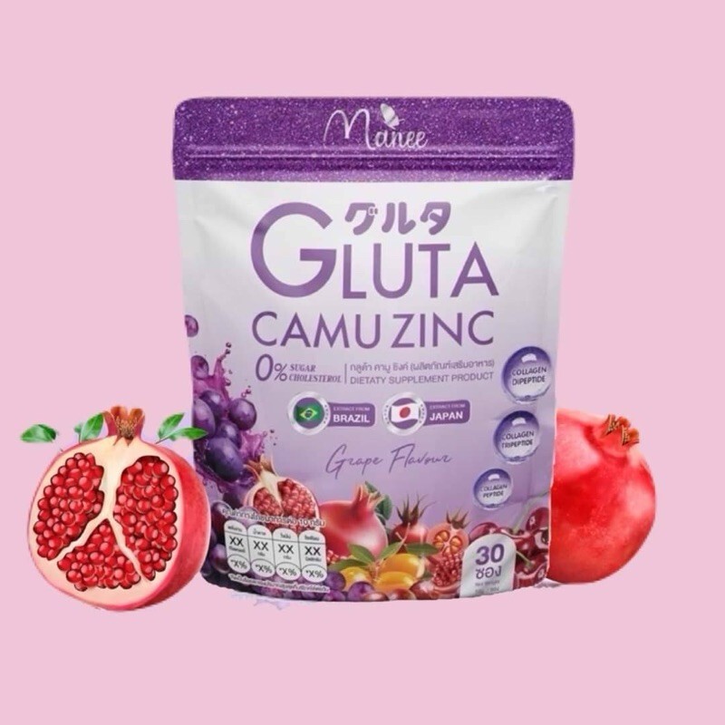 5XMANEE GLUTA  CAMU ZINC Reduce  Scars Bone Hair Nails Whitening Nourish Skin