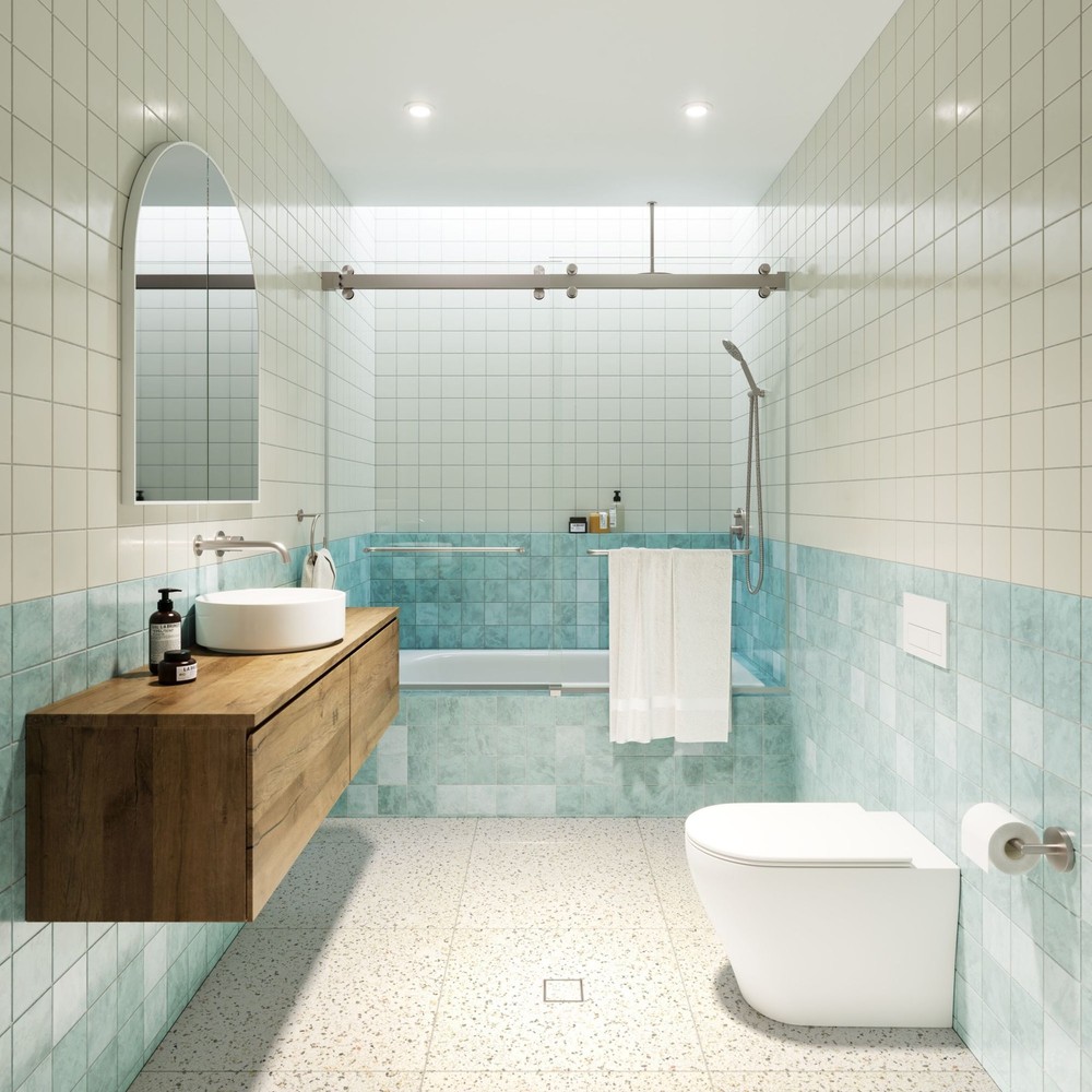 Polaris 66H x 60W Nickel Frameless Bypass Sliding Glass Shower Door