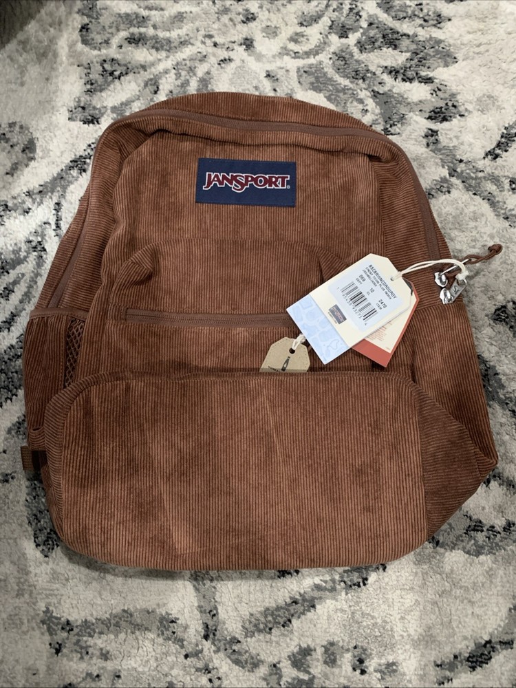 JANSPORT Corduroy Backpack Brown School Book Bag Cross Town Plus Remix #2470