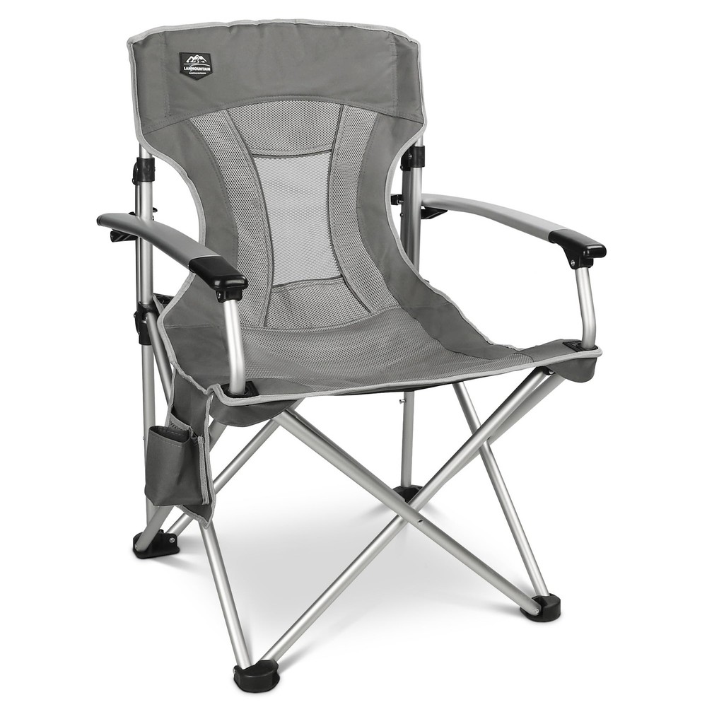 Lightweight Folding Hard Arm Camping Chair with Mesh Back and Heavy Duty Padded Backrest