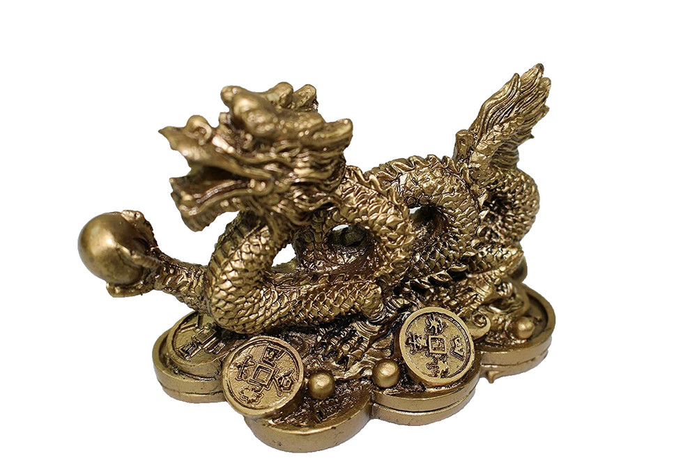 Feng Shui Money Dragon Statue for Office Home Business Success 2 Inch