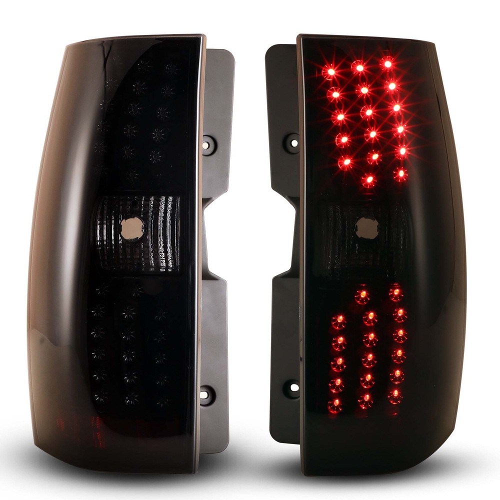 Black LED Tail Light Set w/ Smoke Lens For 07-14 Chevrolet Suburban and Tahoe