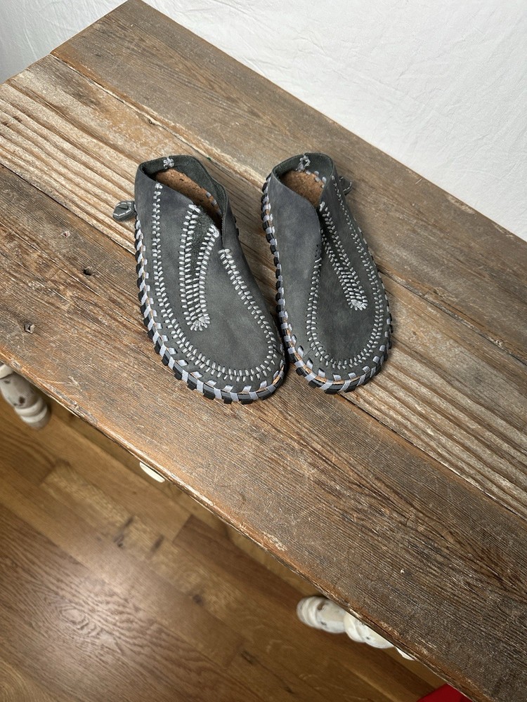 Nike ACG Gray & Blue Considered Longball Leather Slip-On Shoe Mule Shoes Size 5