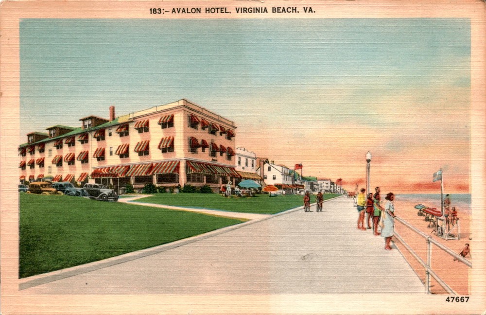 AVALON HOTEL, VIRGINIA BEACH, VA, POST CARI, MADE N Postcard