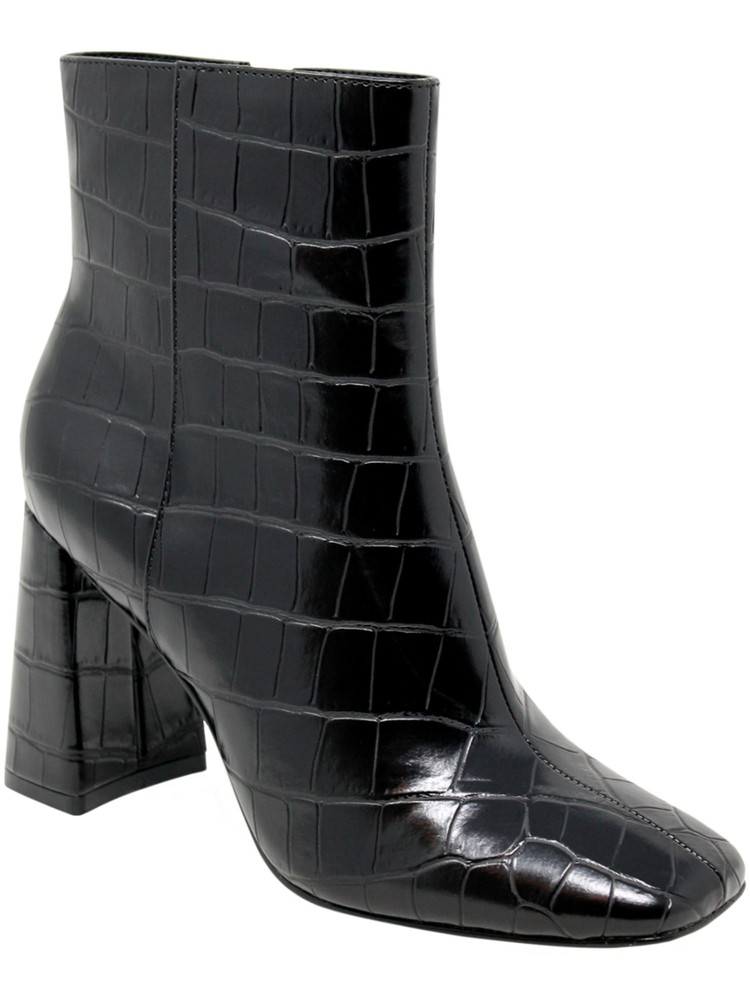 CHARLES BY CHARLES DAVID Womens Black Crocodile Teigan Slip On Booties 8 M