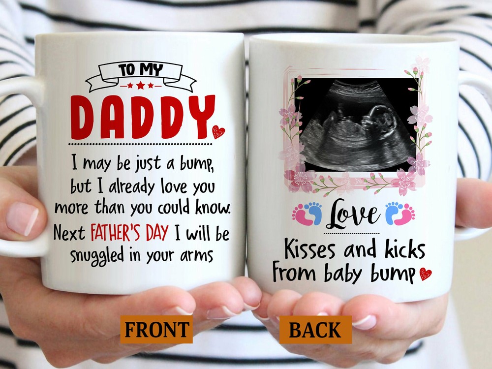 Personalized To My Daddy Coffee Mug Baby Ultrasound Scan Mug Custom Photo Gifts
