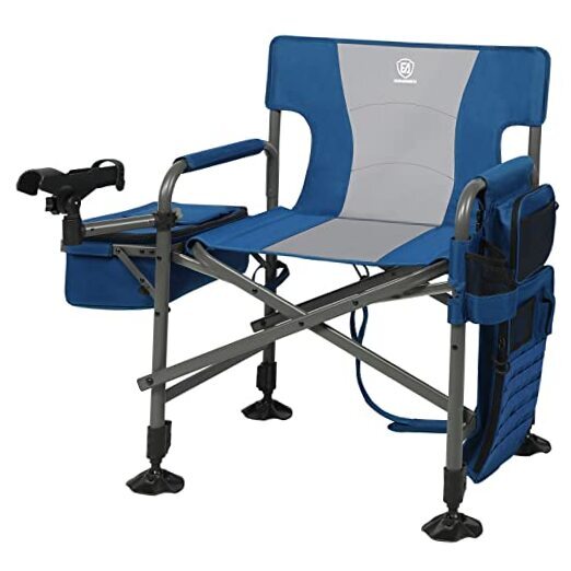 Fishing Chair with Rod Holder and Cooler, All Terrain Ice Fishing Chair with