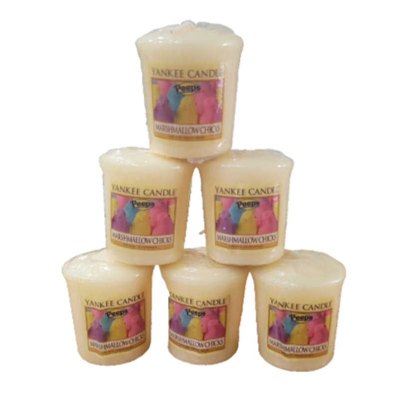 Yankee Candle Peeps Marshmallow Chicks Mini Votive Candles Set of 6 New
