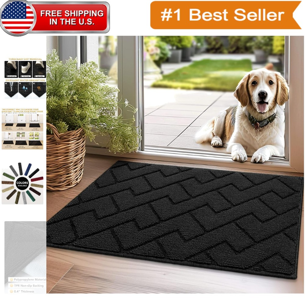 Stylish Low-Profile Stain-Resistant Washable Indoor Doormat for Entryways