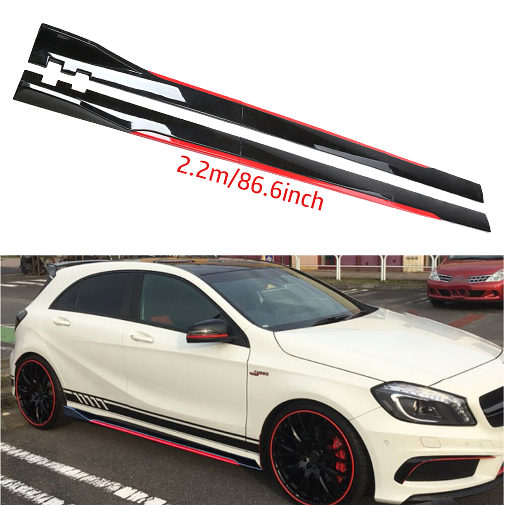 For Mercedes-Benz C300 200 Side Skirt Extension Body Kit Splitter Spoiler Glossy