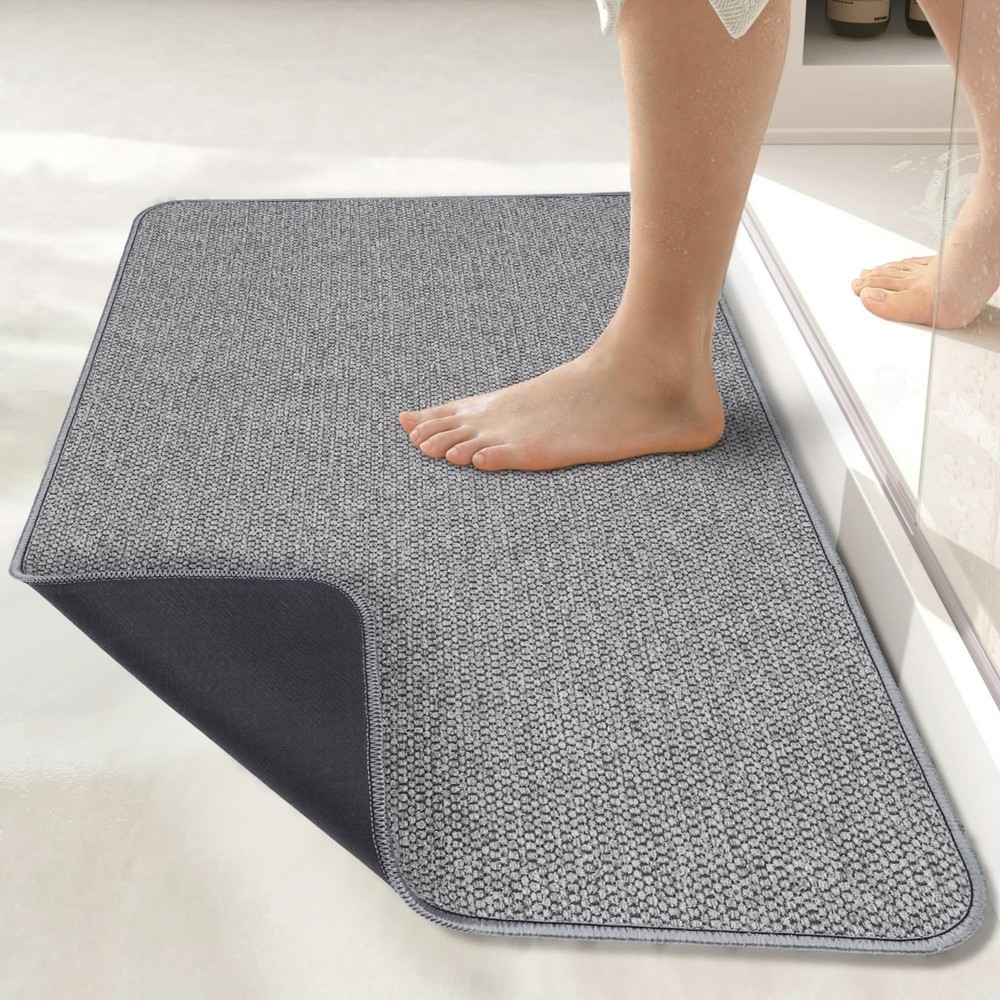 Bath Mat,Ultra Thin Bathroom Rugs,Rubber Bath Mats for Bathroom,No Slip Bath ...