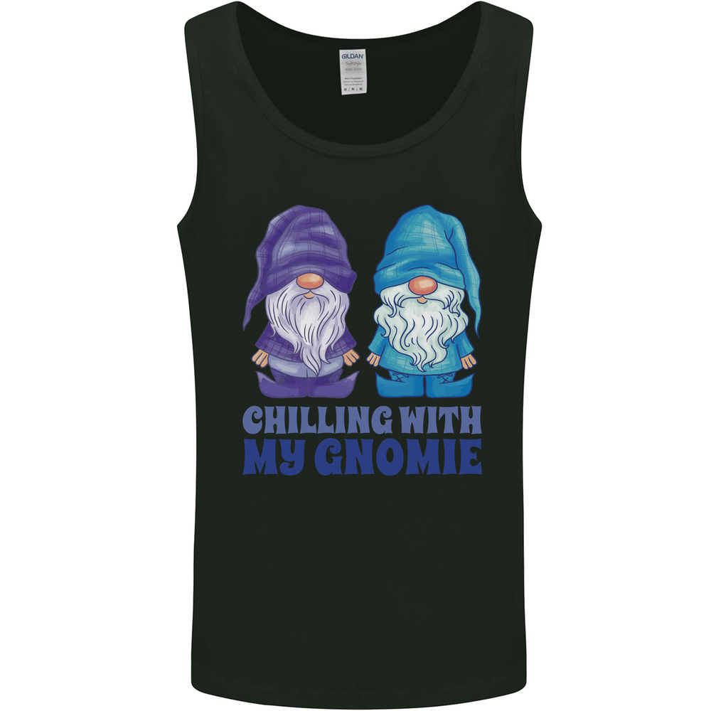 Chilling With My Gnomie Funny Gnomes Mens Vest Tank Top