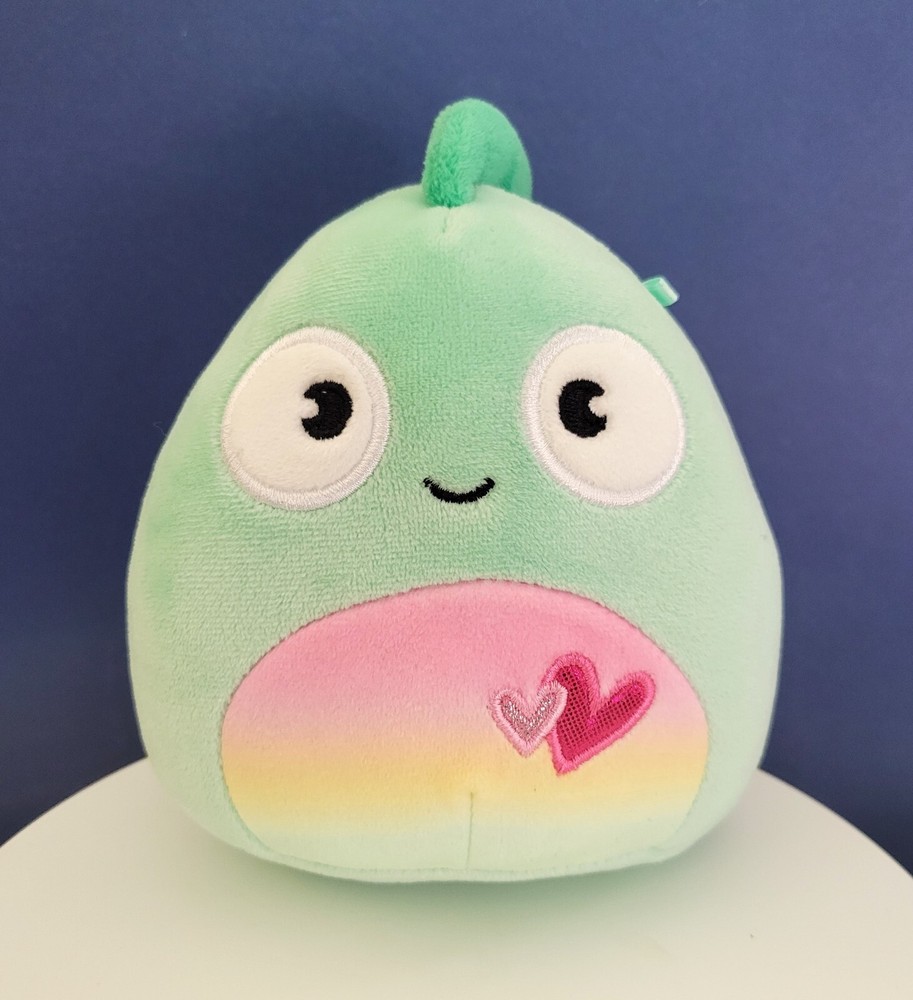 Squishmallows Kent the Chameleon Valentine 5 inch Stuffed Plush Toy Hearts