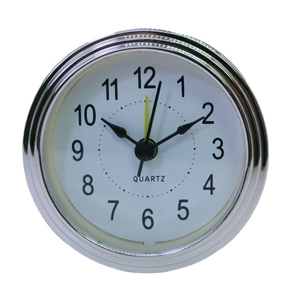Silver Quartz Gallows Inlay Alarm Clock with 78mm Bedside Design
