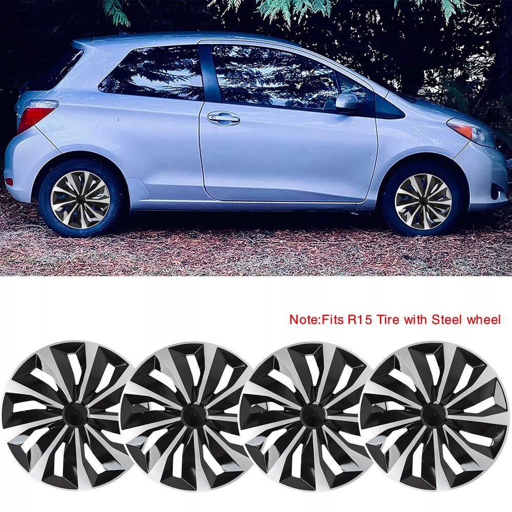 Toyota Yaris 15-Inch Set of 4 Wheel Covers Hubcaps for R15 Tires & Steel Rims  