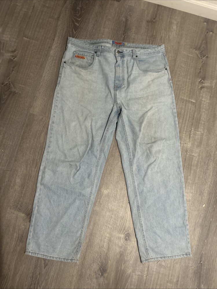 Empyre Loose Fit Embroidered Light Wash Denim Skate Jeans