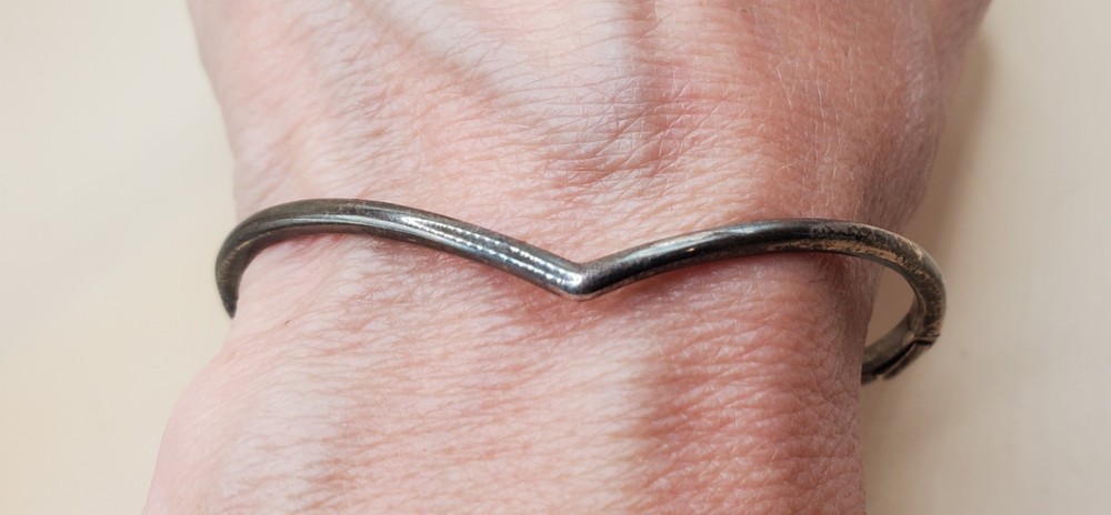 PANDORA Sterling Silver Wishbone Hinged Bracelet S925 ALE B1