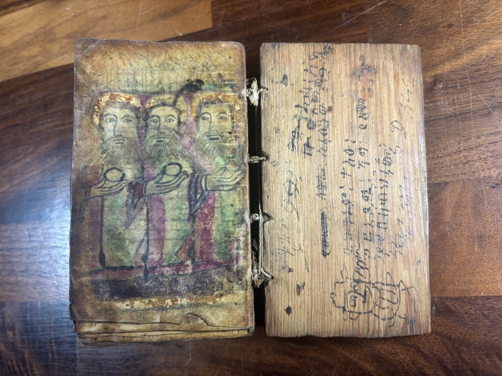 Antique Ethiopian Manuscript on Parchment , Geʽez Liturgical Prayer Book, C.1700