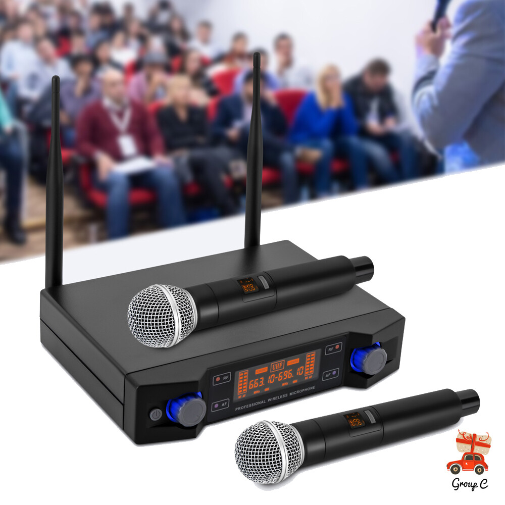 Professional UHF Dual Wireless Microphone System with SM58 Cordless Mic Set