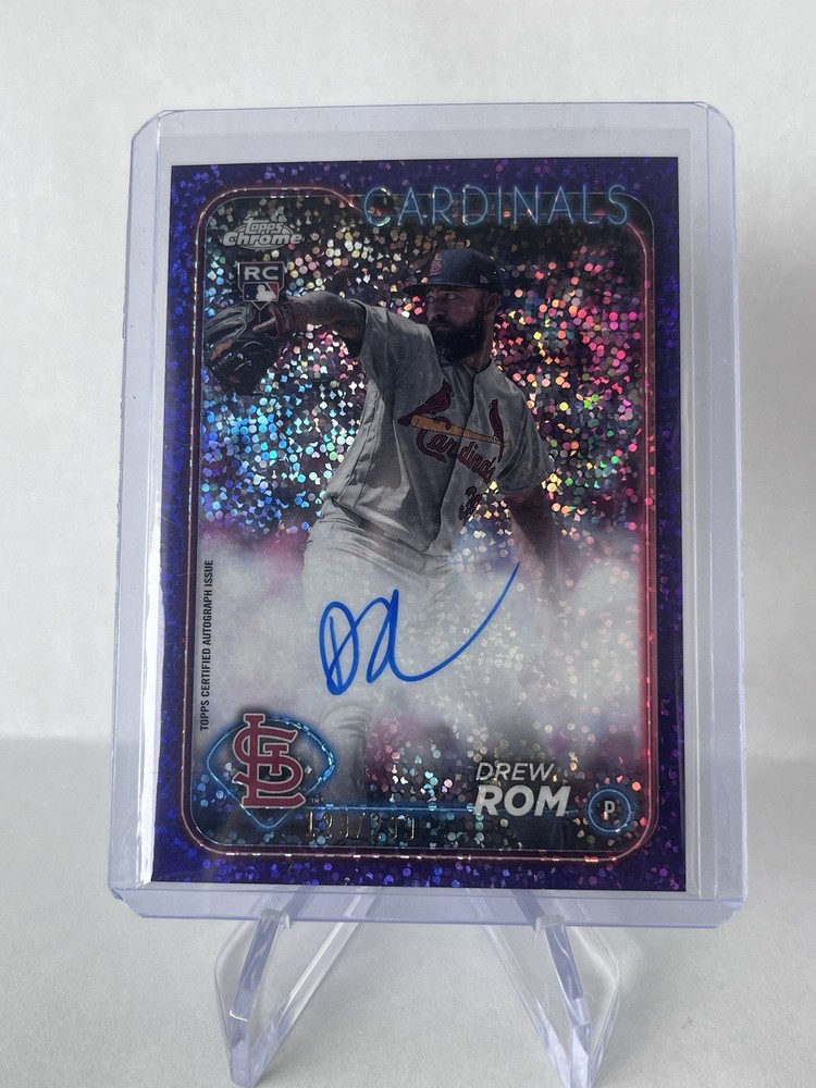 2024 Topps Chrome Purple Mini-Diamond Drew Rom Auto /299 Rookie Card