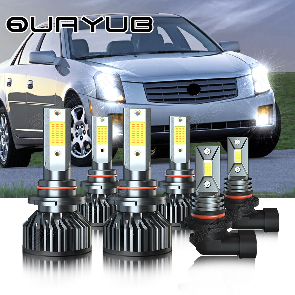For Cadillac CTS 2003 - 2007 6000K LED Headlight + Fog Light Combo 6x Bulbs Kit