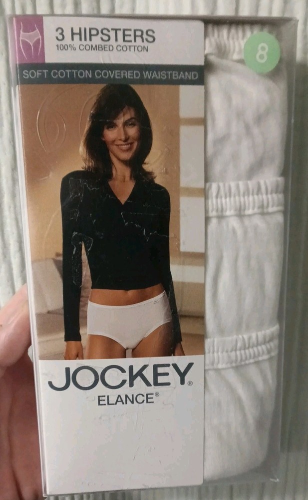 Jockey Elance Hipster 3-Pack Size 8 Style 1459 Panty Full Coverage 100% Cotton
